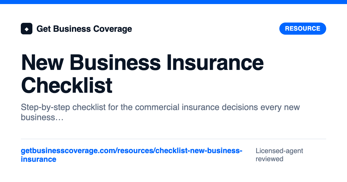 Insurance Agency Checklist New Business Insurance Checklist